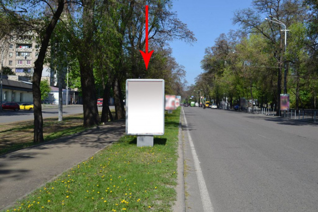 Сітілайт 1.2x1.8,  пр.Лесі Українки (пр.Пушкіна), на розподільчій алеї, від вул.А.Фабра до пр.Олександра Поля – 2-