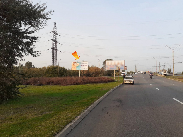 Щит 6x3,  Кайдацький міст, з'їзд на правий берег, до центру