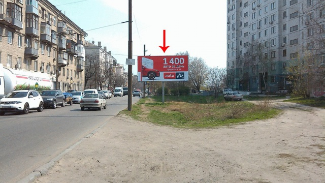 Щит 6x3,  пр.Мануйлівський, навпроти дому №5, в бік Нового моста, до центру