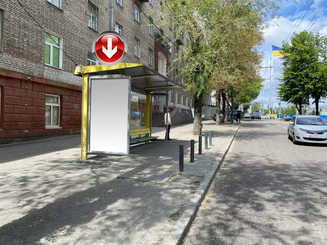 Зупинка 1.15x1.98,  Пр.Дмитра Яворницького, біля буд.17, після пр.Гагаріна